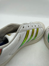 Load image into Gallery viewer, Adidas Boys Superstar White Leather Lace Up Low Top Sneakers Shoes Size 5
