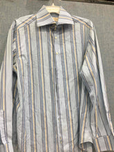 Load image into Gallery viewer, Josephs Cloak Blue Stripes Long Sleeve Shirt Size 44
