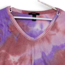 Load image into Gallery viewer, Forever 21 Womens Multicolor Tie Dye V Neck Long Sleeve Cropped Blouse Top Sz M
