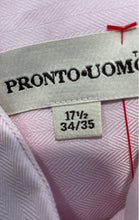 Load image into Gallery viewer, Pronto Uomo Mens Pink Long Sleeve Spread Collar Regular Fit Dress Shirt Sz 17.5

