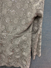 Load image into Gallery viewer, Tradition Womens Beige Sequin Long Sleeve V Neck Back Zip Blouse Top Size 18W
