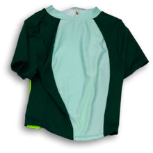 Load image into Gallery viewer, Boys Green Colorblock Crew Neck Short Sleeve Pullover T-Shirt Size Small
