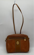 Load image into Gallery viewer, Braciano Womens Brown Embossed Leather Detachable Strap Zipper Crossbody Bag
